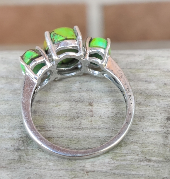 Sterling Silver Green Turquoise By Chuck Clemency Of QVC - Picture 4 of 7